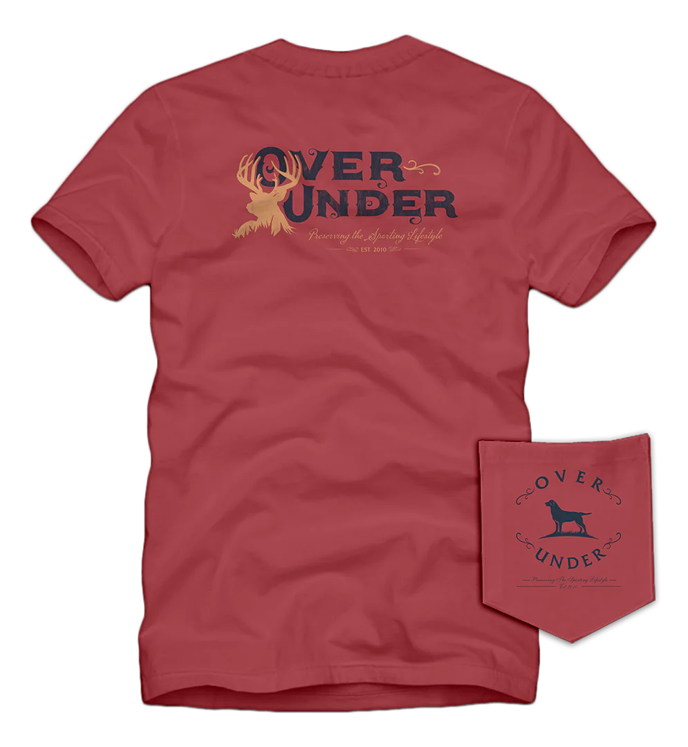 OVER UNDER CLOTHING Men's Tees Over Under S/S Buck Head T-Shirt Brick || David's Clothing 