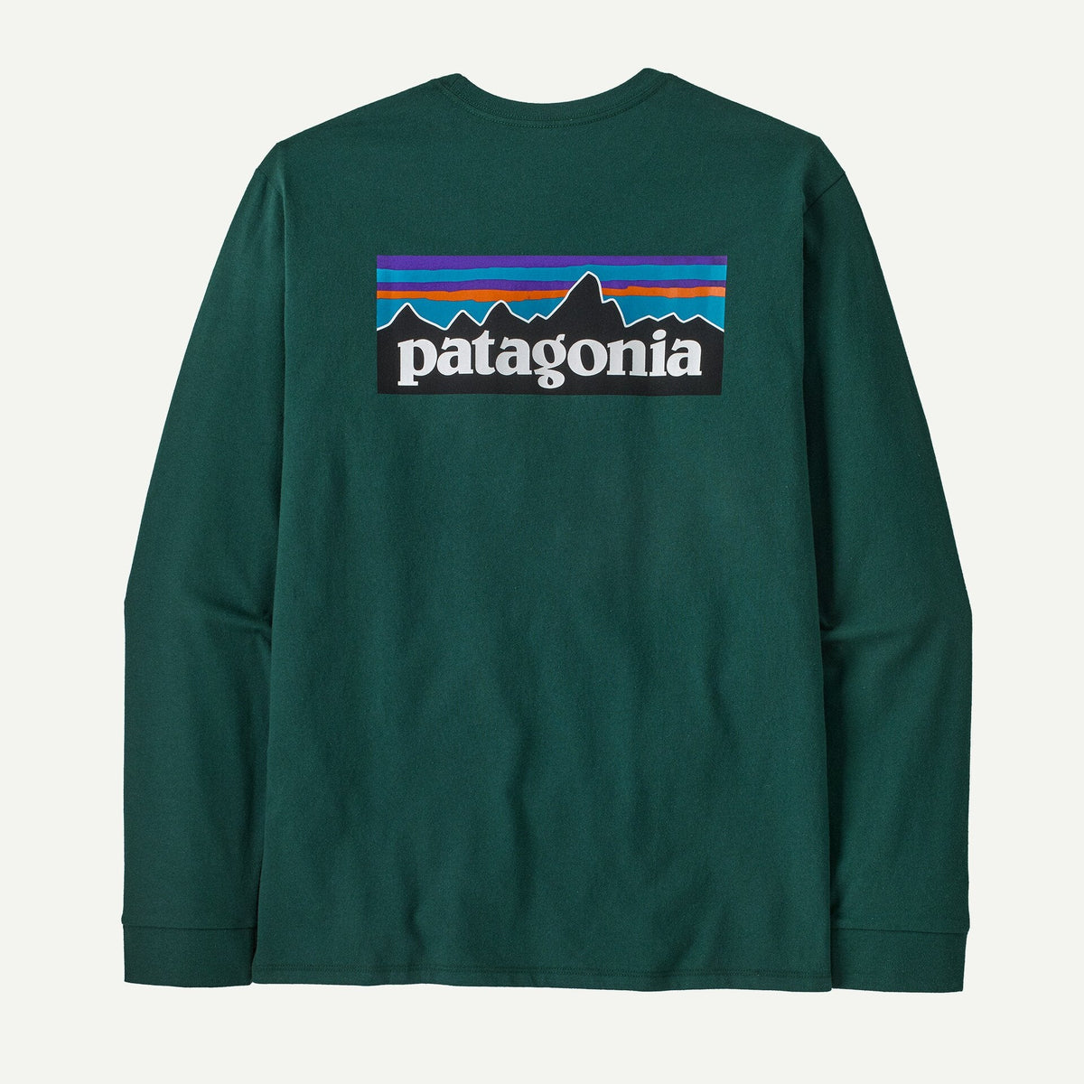 PATAGONIA Men's Tees CASCADE GREEN / S Patagnia Men's Long-Sleeved P-6 Logo Responsibili-Tee 38518CASG