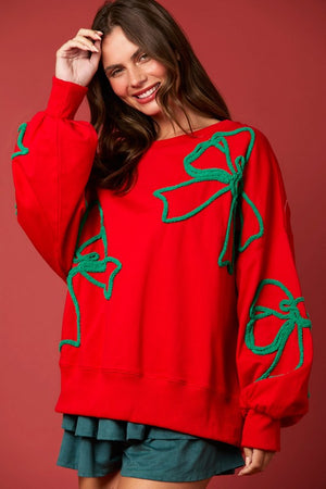 PEACH LOVE Women's Sweaters Christmas Color Oversized Sweatshirts || David's Clothing