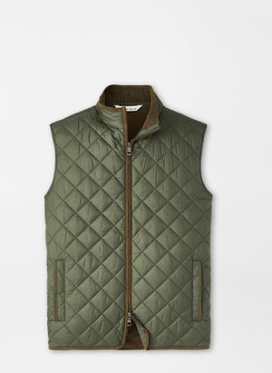 PETER MILLAR Men's Jackets OLIVE / M Peter Millar Essex Quilted Travel Vest || David's Clothing MF23Z13O