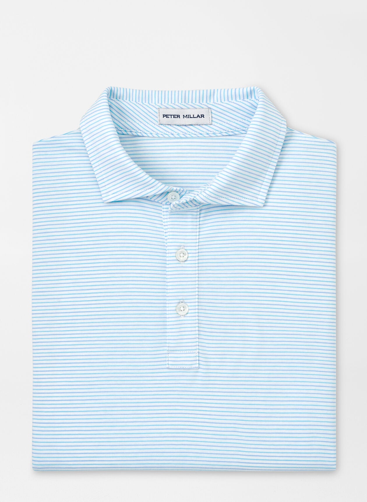 PETER MILLAR Men's Polo COTTAGE BLUE / M Peter Millar Crown Comfort Cotton Polo Range Stripe || David's Clothing MS24K51CB
