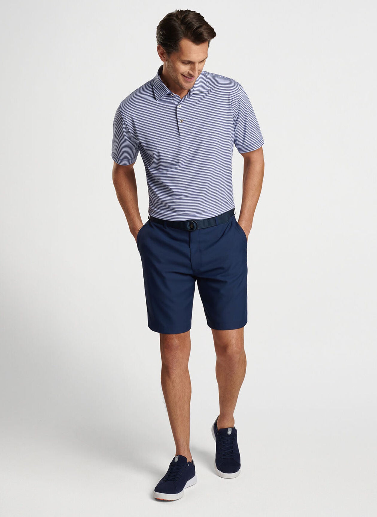 PETER MILLAR Men's Polo SPORT NAVY / M Peter Millar Cedar Performance Jersey Polo || David's Clothing MF24EK09SSN