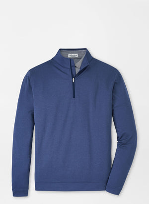 PETER MILLAR Men's Pullover NAVY / M Peter Millar Perth Performance Melange Quarter-Zip || David's Clothing ME0EK40BN