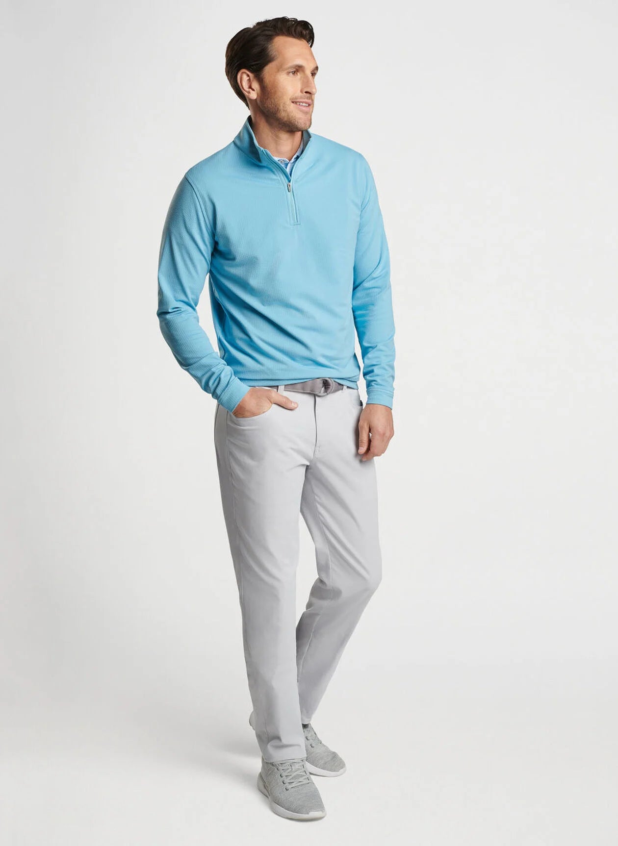 PETER MILLAR Men's Pullover Peter Millar Perth Oval Stitch Performance Quarter-Zip || David's Clothing