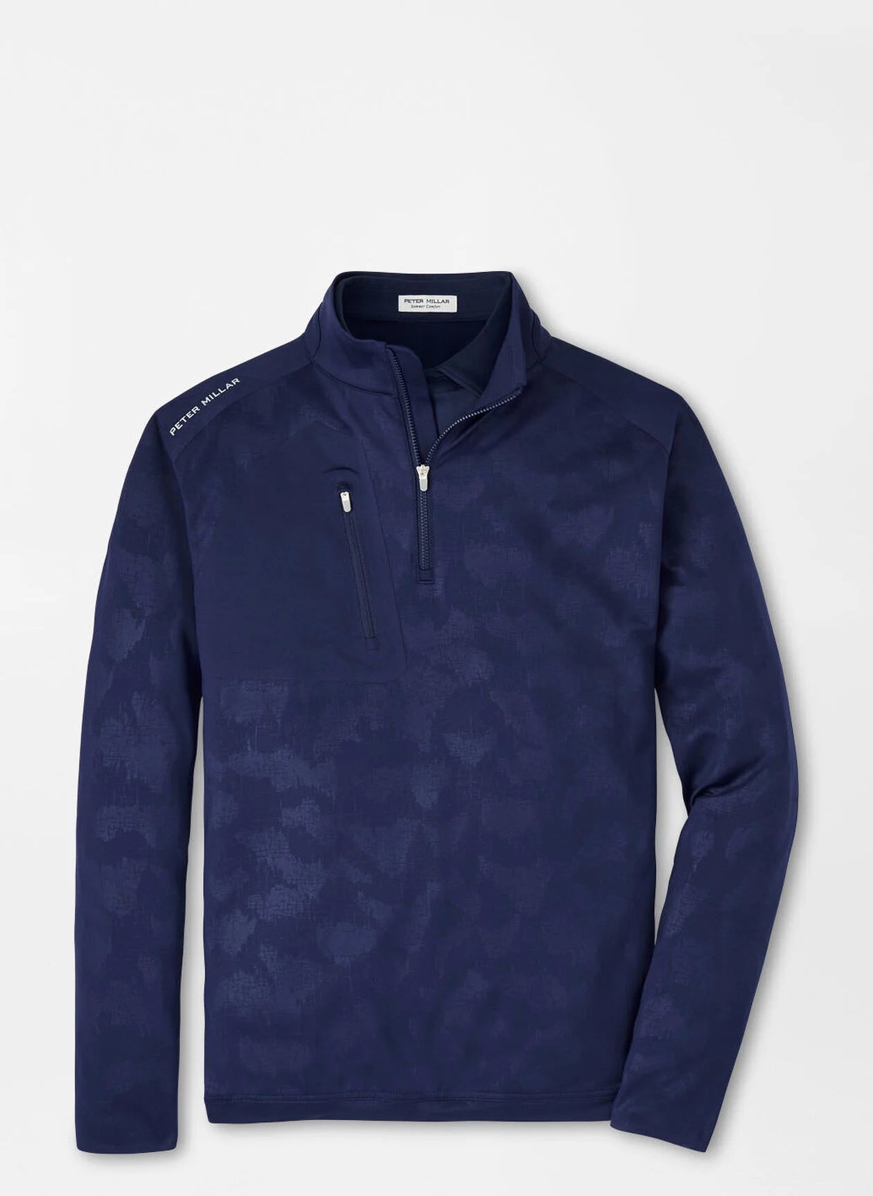 PETER MILLAR Men's Pullover Peter Millar Verge Windowpane Camo Performance Quarter-Zip || David's Clothing