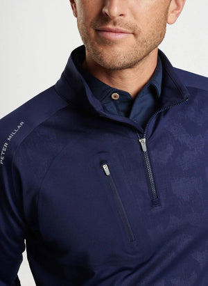 PETER MILLAR Men's Pullover Peter Millar Verge Windowpane Camo Performance Quarter-Zip || David's Clothing