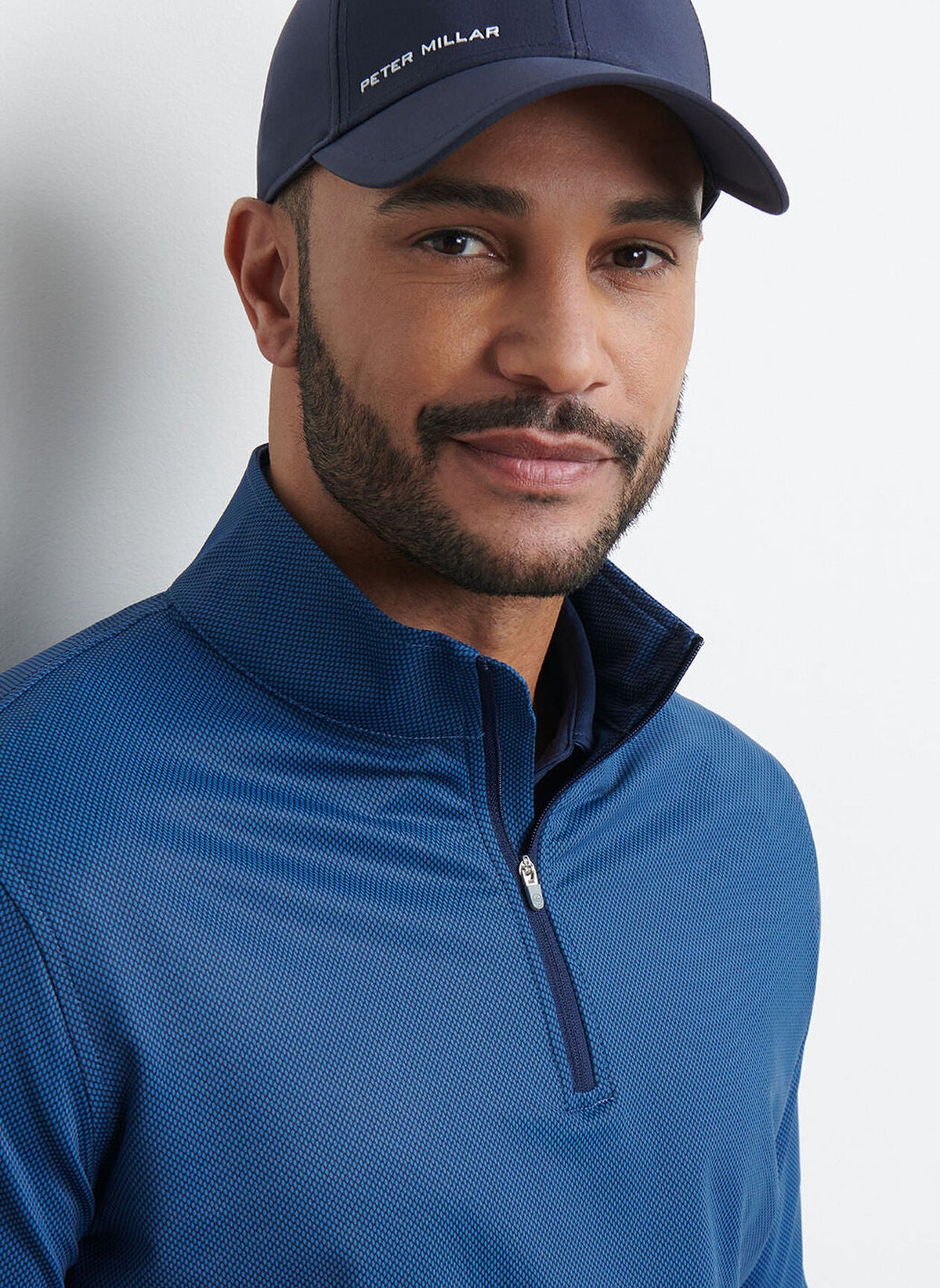 PETER MILLAR Men's Pullovers Peter Millar Perth Birdseye Performance Quarter-Zip