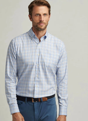 PETER MILLAR Men's Sport Shirt Peter Millar Calgary Crown Lite Cotton-Stretch Sport Shirt