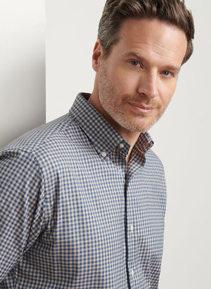 PETER MILLAR Men's Sport Shirt Peter Millar Conway Crown Lite Cotton-Stretch Sport Shirt