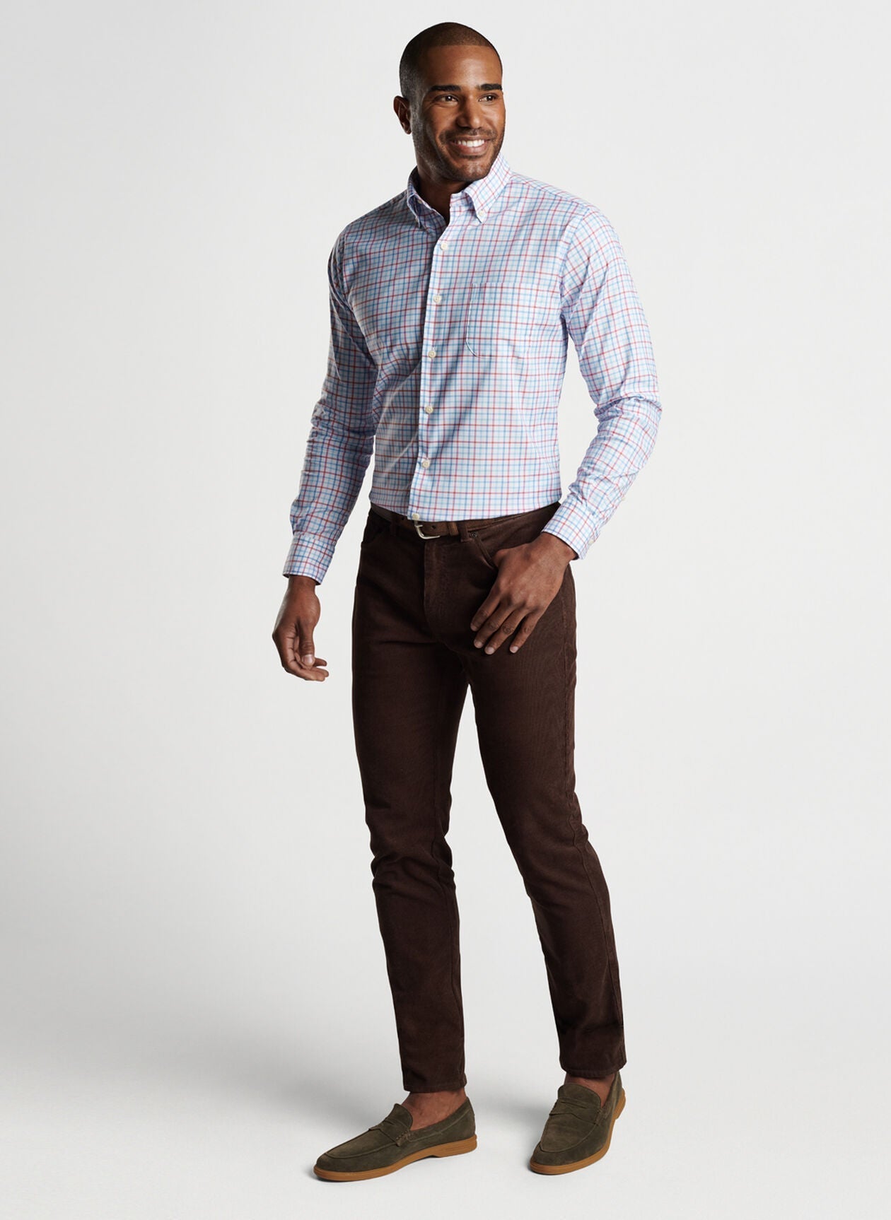 PETER MILLAR Men's Sport Shirt Peter Millar Cutler Cotton-Stretch Sport Shirt || David's Clothing