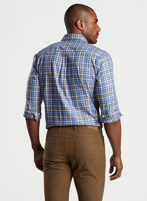 PETER MILLAR Men's Sport Shirt Peter Millar Orin Cotton-Stretch Sport Shirt || David's Clothing
