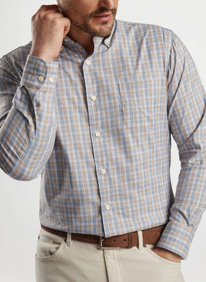 PETER MILLAR Men's Sport Shirt Peter Millar Powell Crown Lite Cotton-Stretch Sport Shirt || David's Clothing