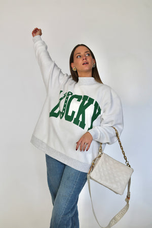 POPPY & PINE Women's Sweatshirt Poppy & Pine Lucky 2-Sided Mock Sweatshirt