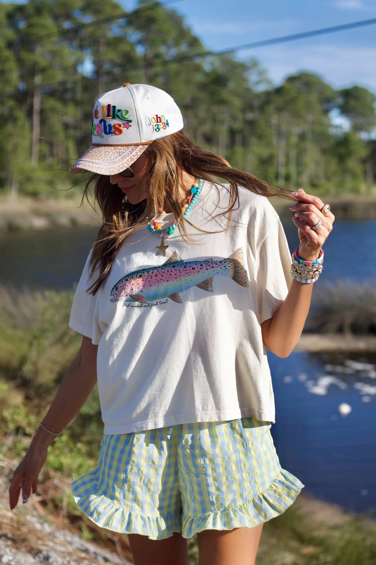 POPPY & PINE Women's Tee Poppy + Pine Rainbow Trout Crop Tee
