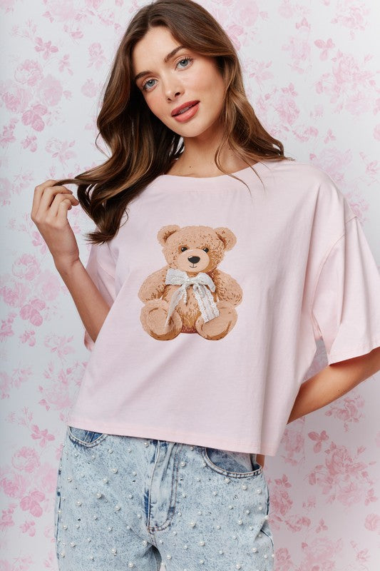 RARERAW Women's Tee Teddy Bear Graphic T-shirt
