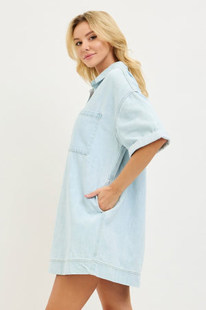 Risen Jeans Women's Dresses Risen Jeans Short Sleeve Shirt Dress