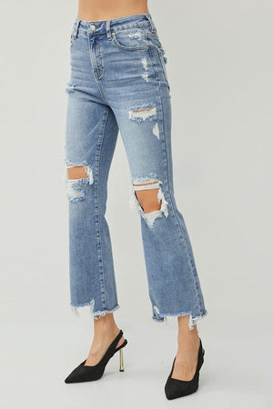 Risen Jeans Women's Jeans Risen Jeans High Rise Ankle Flare Jeans || David's Clothing