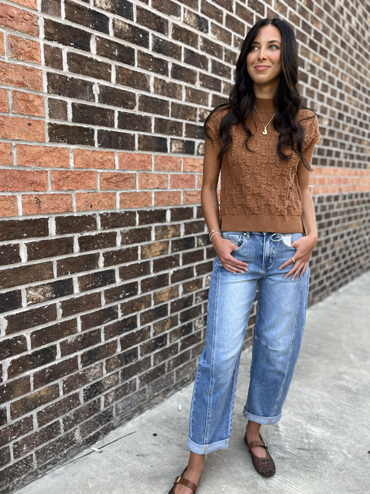 Risen Jeans Women's Jeans Risen Jeans High Rise Boyfriend Cuffed Barrel Jeans || David's Clothing