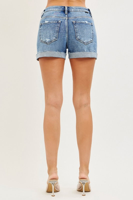 Risen Jeans Women's Shorts Risen Jeans Mid Rise Cuffed Shorts