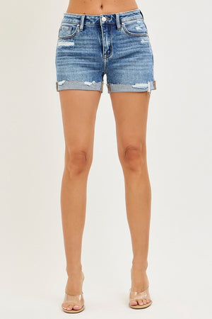 Risen Jeans Women's Shorts Risen Jeans Mid Rise Cuffed Shorts