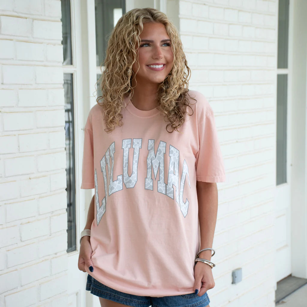 Lulu Mac Camo Peachy Comfort Colors Tee