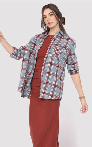 SADIE AND SAGE Top Sadie And Sage Flannel Cure Button Up Top