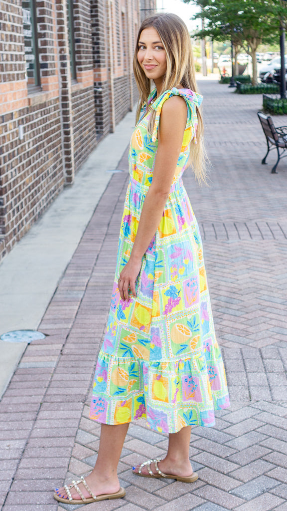 SADIE AND SAGE Women's Dresses Mimosa Shoulder Ties Surplice Midi Dress