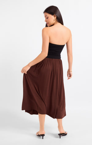 SADIE AND SAGE Women's Dresses Sadie And Sage Hot Coffee Strapless Midi Dress
