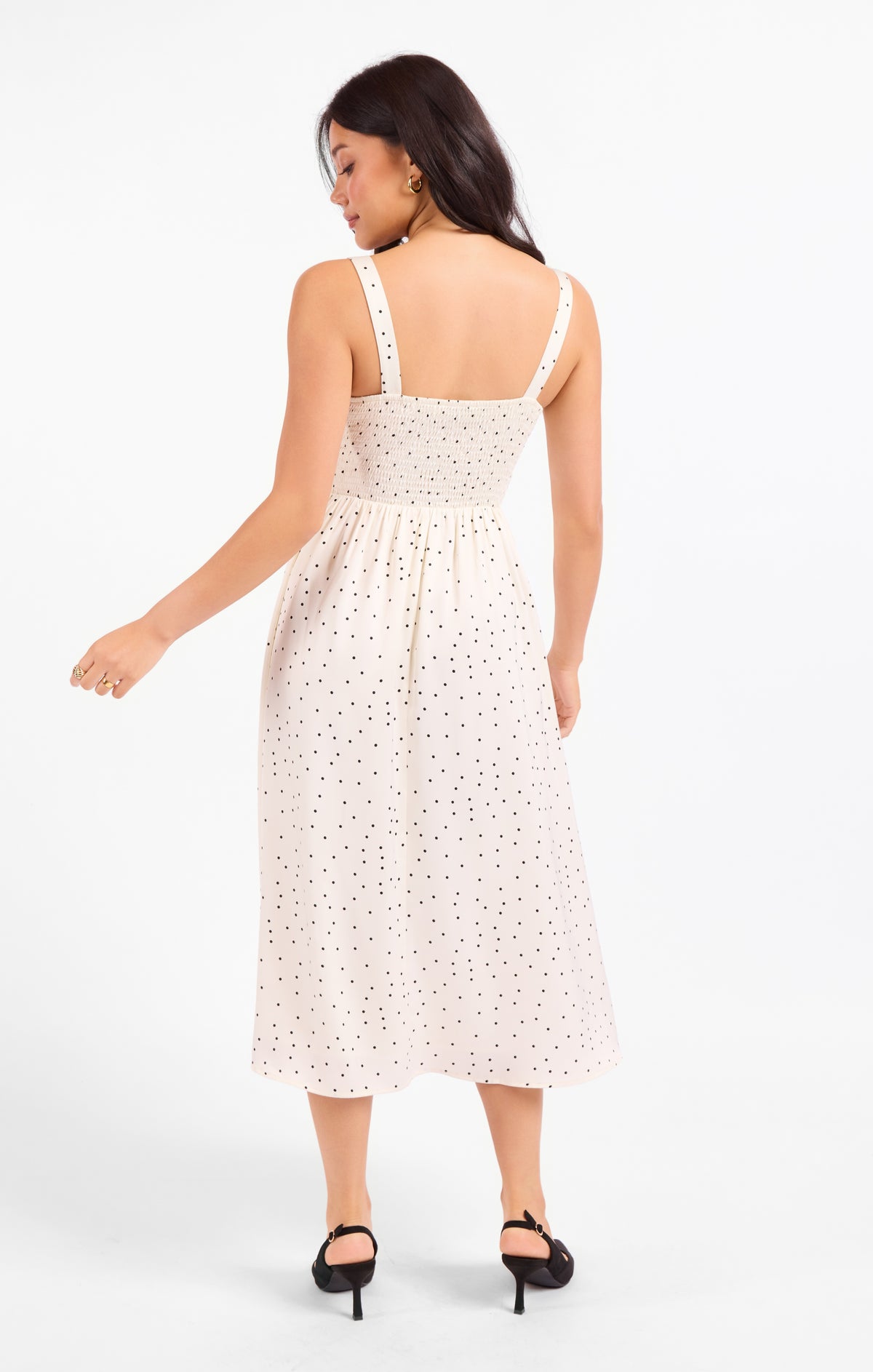 SADIE AND SAGE Women's Dresses Sadie And Sage Letters Home Polka Dot Midi Dress