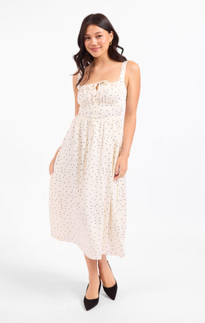 SADIE AND SAGE Women's Dresses Sadie And Sage Letters Home Polka Dot Midi Dress