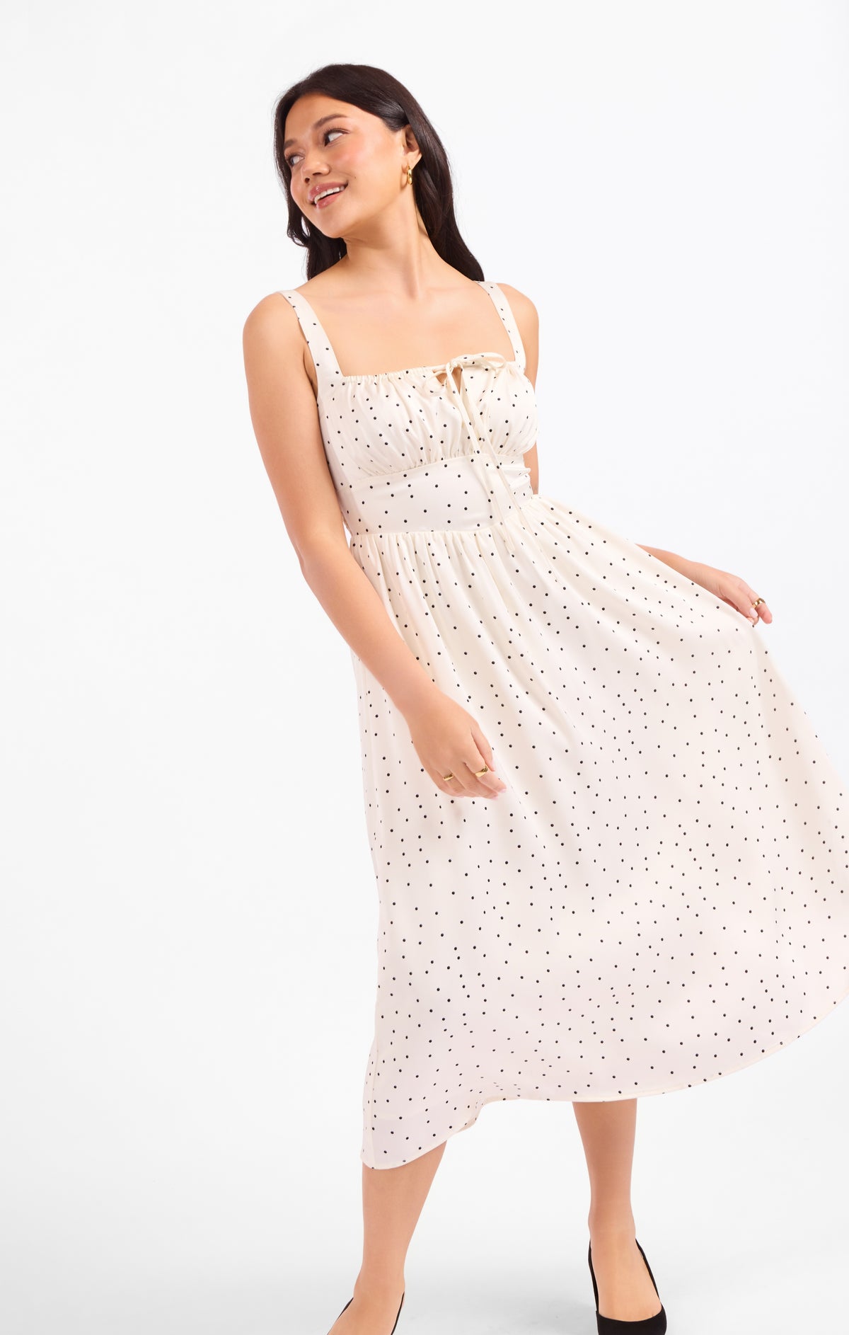 SADIE AND SAGE Women's Dresses Sadie And Sage Letters Home Polka Dot Midi Dress