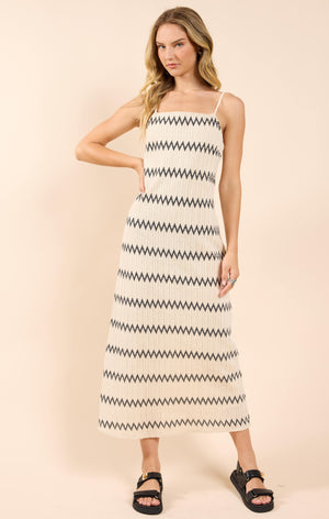 SADIE AND SAGE Women's Dresses Sadie And Sage Way Out Zig Zag Weave Maxi Dress W Slit || David's Clothing