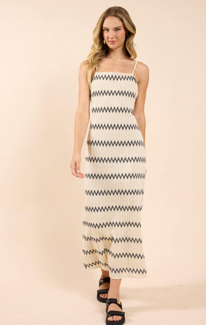 SADIE AND SAGE Women's Dresses Sadie And Sage Way Out Zig Zag Weave Maxi Dress W Slit || David's Clothing