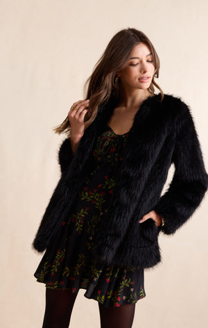 SADIE AND SAGE Women's Jackets Sadie and Sage Mathilde Faux Fur Coat
