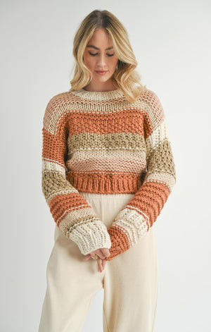 SADIE AND SAGE Women's Sweaters Sadie And Sage Butter Pecan Chunky Sweater || David's Clothing