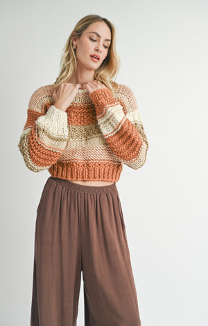 SADIE AND SAGE Women's Sweaters Sadie And Sage Butter Pecan Chunky Sweater || David's Clothing