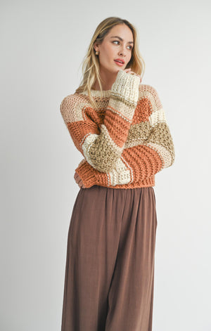 SADIE AND SAGE Women's Sweaters Sadie And Sage Butter Pecan Chunky Sweater || David's Clothing