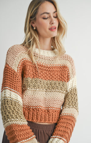 SADIE AND SAGE Women's Sweaters Sadie And Sage Butter Pecan Chunky Sweater || David's Clothing