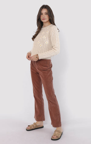 SADIE AND SAGE Women's Sweaters Sadie and Sage Lulu Embroidered Daisy Sweater