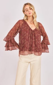 SADIE AND SAGE Women's Top Sadie and Sage Candlelight Ruffle Sleeve Blouse