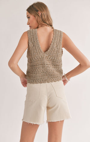 SADIE AND SAGE Women's Top Sadie And Sage Jaz Pointelle Sweater Vest || David's Clothing