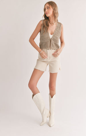 SADIE AND SAGE Women's Top Sadie And Sage Jaz Pointelle Sweater Vest || David's Clothing