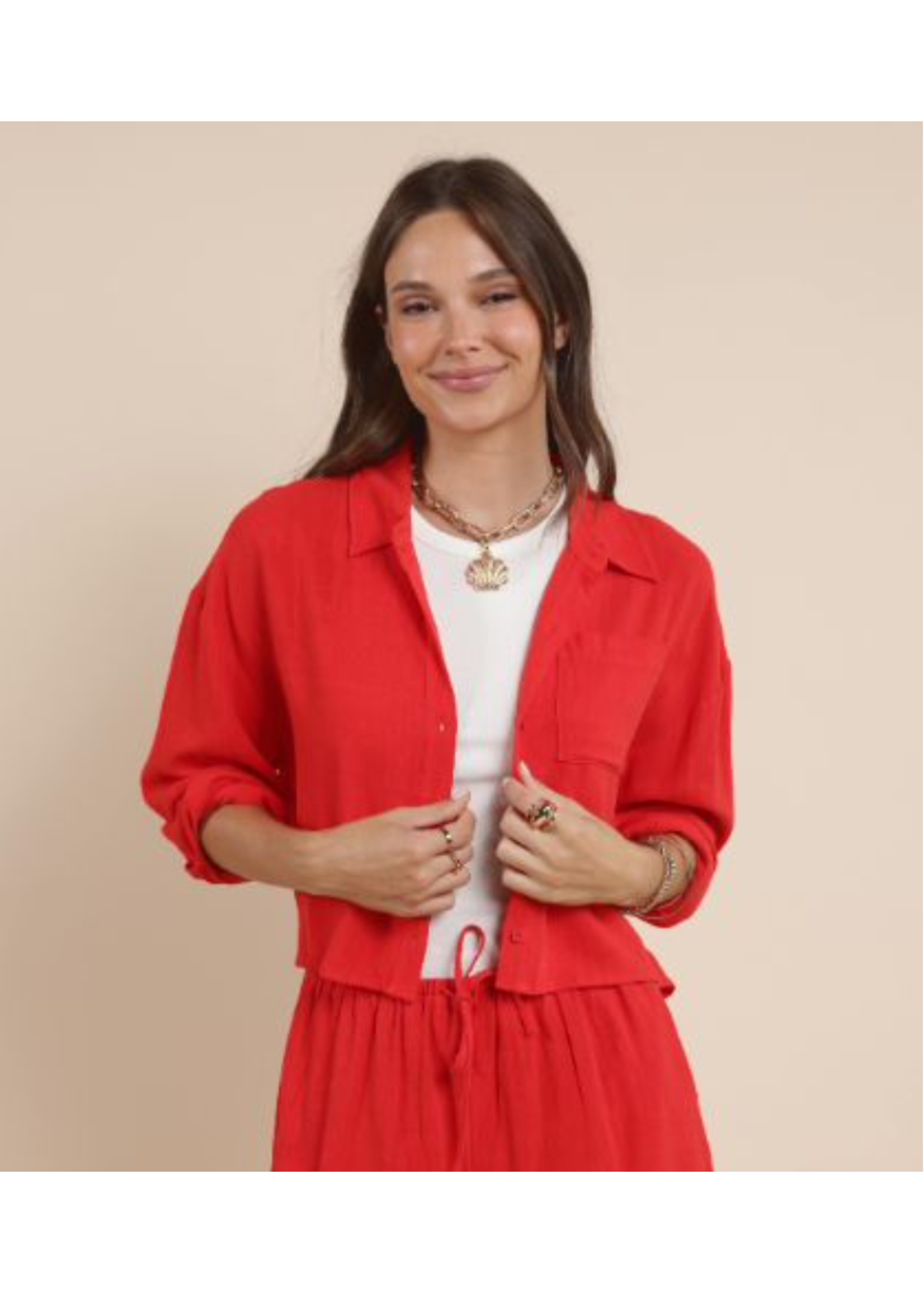 SADIE AND SAGE Women's Top Sadie and Sage Sugarloaf Loose Button Up Shirt