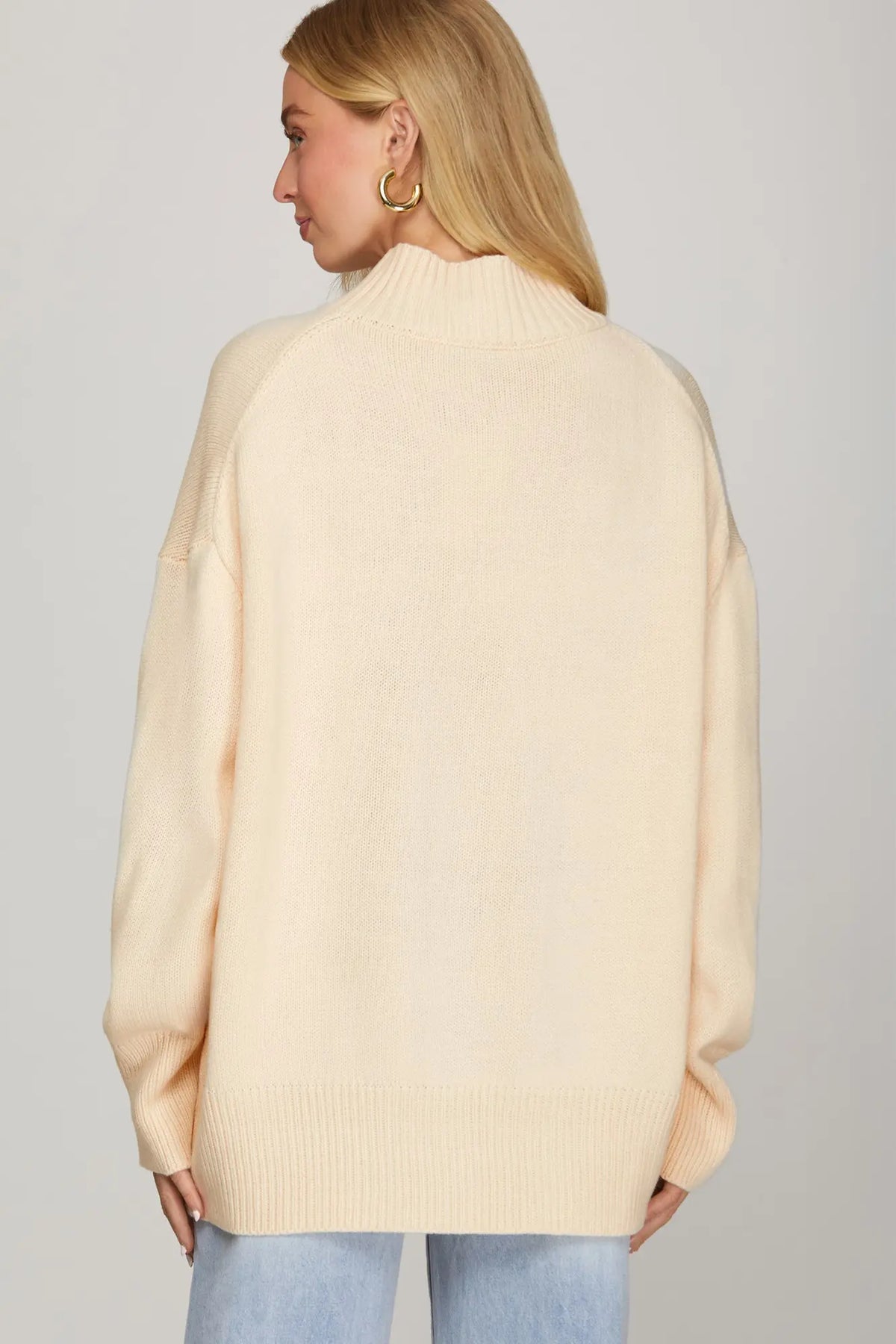 SHE AND SKY Women's Sweater Long Sleeve Mock Neck Sweater