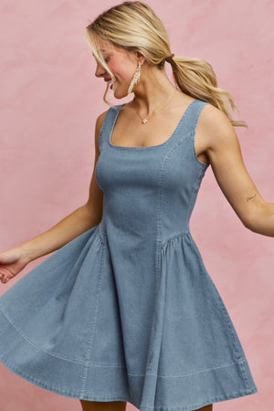 SO ME Women's Dresses Denim Fit And Flare Mini Dress