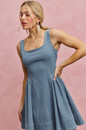 SO ME Women's Dresses Denim Fit And Flare Mini Dress