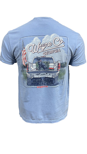 SOUTHERN FRIED COTTON Men's Tees WASHED DENIM / S Wayne County GA Tee by Southern Fried Cotton || David's Clothing ND559WD