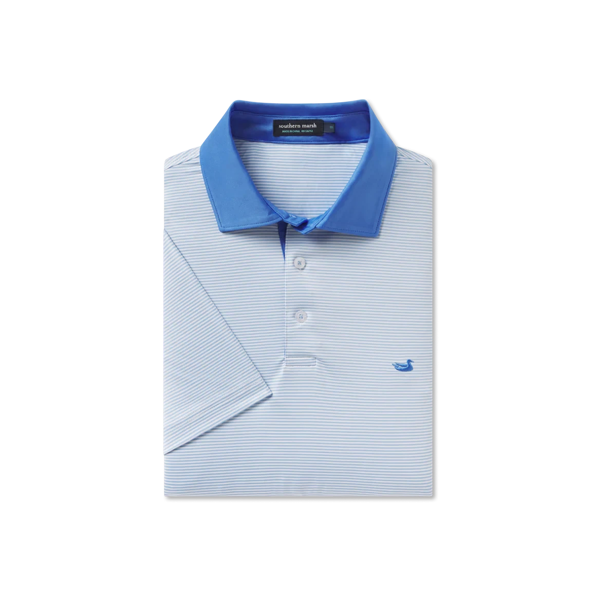 SOUTHERN MARSH COLLECTION Men's Polo Southern Marsh Bermuda Performance Polo - Hampton Stripe