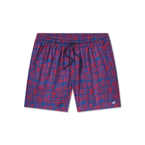 SOUTHERN MARSH COLLECTION Men's Shorts Southern Marsh  Dockside Swim Trunk - Hawaiian Lines || David's Clothing