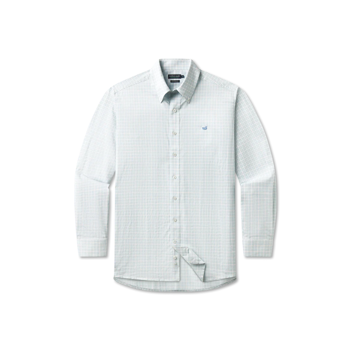 SOUTHERN MARSH COLLECTION Men's Sport Shirt LIGHT BLUE MINT / S Southern Marsh Dyer Performance Gingham Dress Shirt CDYGLBMT